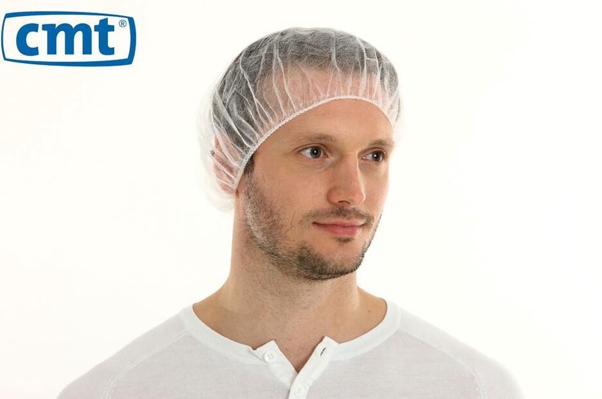 CMT Haarnet 1011 PP Non Woven Bouffant Cap Wit 50 cm 10 x 100 stuks