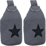 Merkloos Relaxdays deurstopper zak - set van 2 - 22,5 x 11 cm - stoffen deurstop - met greep - donkergrijs-zwart