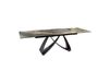 ZAREL Table à manger - Extensible 180 à 260 cm - Céramique et verre trempé - Aspect marbre gris taupe