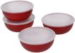 KitchenAid Kleine Kom met Deksel, 4-delige set, Kunststof, Rood