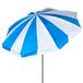 AKTIVE Parasol de plage, 200 cm, rayures bleues et blanches, mât en acier, inclinable et réglable en hauteur, tissu Oxford polyester, protection UV50, sac de transport, grands parasols (62345), Bleu
