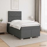 vidaXL Boxspringbed met matras Donkergrijs 120 x 200 cm Stof