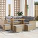 Maison Exclusive - Salon de jardin, 9 pièces, en polyrotin beige