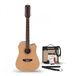 Gear4music Dreadnought 12-snarige Elektro-akoestische Gitaar, Naturel, 15W Akoestische Versterker & Accessoireset