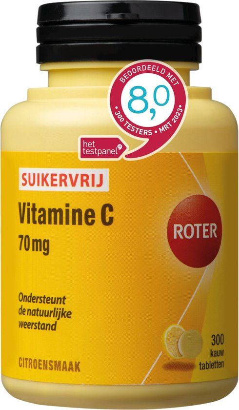 Roter Vitamine C 70mg Suikervrij - 300 Kauwtabletten - Citroensmaak