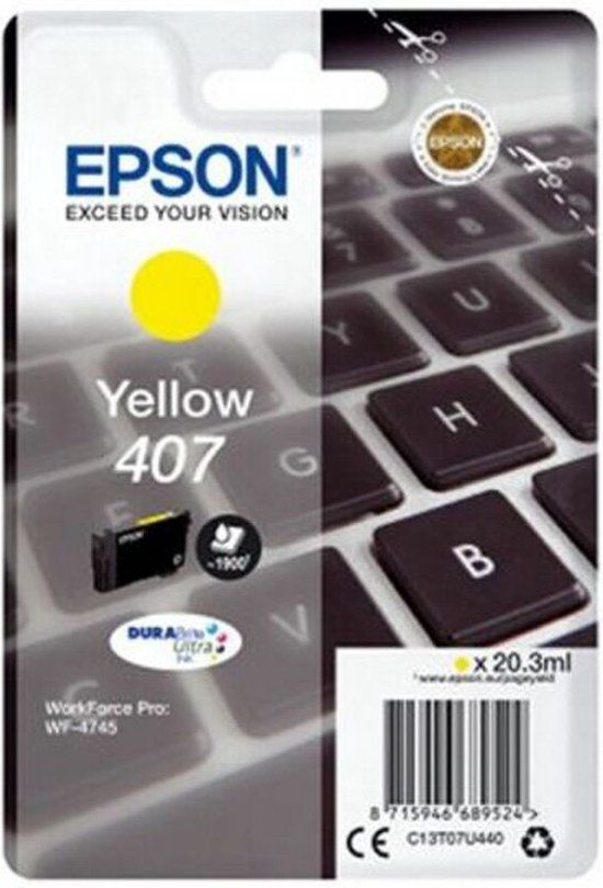 Epson C13T07U440 Yellow Ink Cartridge - High Yield - 1900 Pages