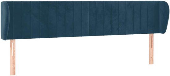 vidaXL Hoofdbord met randen 163x23x78/88 cm fluweel donkerblauw
