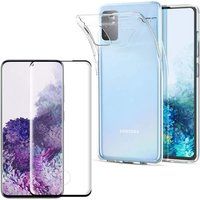 Phonillico® Samsung Galaxy S20 Hoesje - Gehard glas Zwarte rand