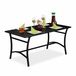 Relaxdays tuintafel rechthoek, tuin, terras & balkon, robuust & stabiel, buitentafel, HxBxD 55,5 x 120 x 60 cm, zwart