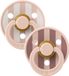 BIBS Colour Studio fopspeen set van 2, BPA-vrij, kersenvorm Natuurlijk rubber/latex, gemaakt in Denemarken, maat 1 (0-6 maanden), blush mix