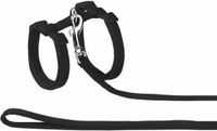 Nobby Tuig Met Lijn Nylon - Kattentuigje - Zwart - 120 cm x 10 mm