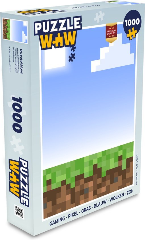 MuchoWow Puzzel Gaming - Pixel - Gamen - Gras - Minecraft - Legpuzzel - Puzzel 1000 stukjes volwassenen - Sinterklaas cadeautjes - Sinterklaas voor grote kinderen