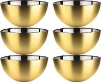Svenska Living - 6x Kommetjes/schaaltjes - Mat Goud - RVS - D13 x 7 cm