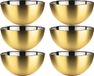 Svenska Living - 6x Kommetjes/schaaltjes - Mat Goud - RVS - D13 x 7 cm