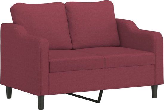 vidaXL Tweezitsbank 120 cm stof wijnrood