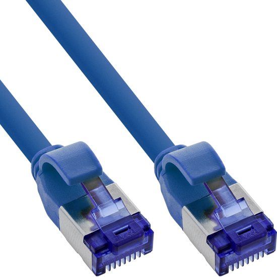InLine SFTP CAT6a slimline flexibele netwerkkabel | TPE LSZH | blauw | 2 meter