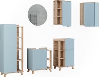 Vicco Badkamermeubelset Karen, Sonoma/Blauw, 6-delig