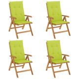 VidaXL Tuinstoel Terras Gecapitonneerde zitting Polyester Groen