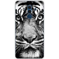 1001 coques Huawei Bedrukt siliconen hoesje compatibel met Huawei Mate 10 Pro Tigre blanc et noir