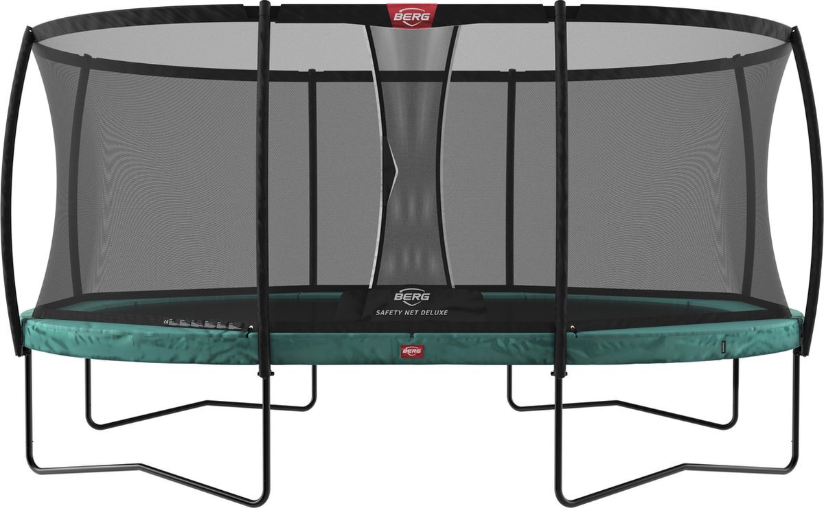 Berg Trampoline ovaal Champion Regular Groen 350 cm met veiligheidsnet deluxe