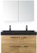 BES LED Seville Badmeubelset 100 cm - Natuur Eiken - Wastafel Hardsteen Wit Lucca 2 Kraangaten met Spiegelkast