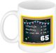 Bellatio Decorations Mok 65 jaar - geel - 300 ml - Keramiek