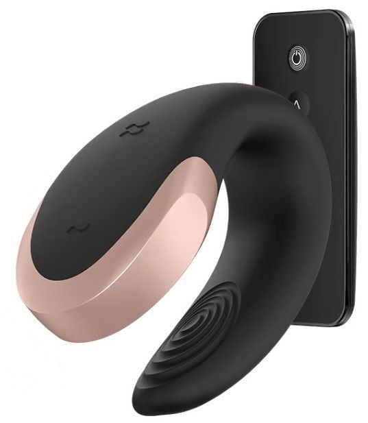 Satisfyer Double Love Couple Vibrator - Black & Rose Gold - Wireless - App Controlled
