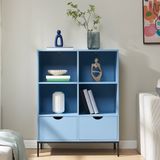 en.casa Boekenkast Colwyn 105x80x40 cm blauw en zwart