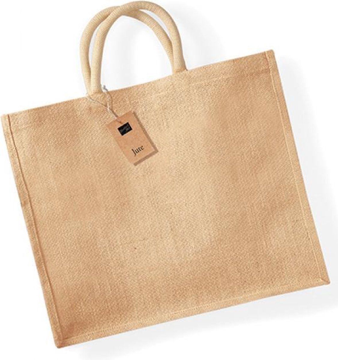 Westford Mill Eco Vriendelijk Jute Jumbo Shopper - Dames Natuurlijk Tote Handtas - natuurlijk