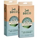 BecoPets Beco Cat Poop Bags - Scented - 140 stuks