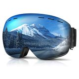 GONICVIN Magnetische skibril, anti-condens, skibril voor heren en dames, brildragers, uv-bescherming, blauw