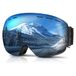 GONICVIN Magnetische skibril, anti-condens, skibril voor heren en dames, brildragers, uv-bescherming, blauw