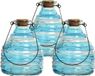 Decoris Wespenvanger/wespenval met hengsel - 3x - glas - blauw - D13 x H17 cm