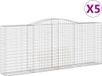 vidaXL Gabions - 5 pieces - arched - 400x50x160/180 cm - iron