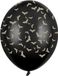 PartyDeco Halloween ballonnen 6x 30 cm - zwart - goud - vleermuizen print - latex