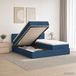 vidaXL Ottoman bed met matras met hoofdeinde 2 persoons Blauw Stof