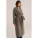 WE Fashion geruite manteljas met ceintuur en wol - bruin