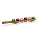 Relaxdays shotglas houder hout, met 6 glaasjes, 4 cl, halve meter, bruin