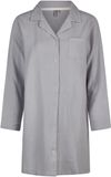 By Louise Dames Nachthemd Mousseline Met Knoopjes Grijs/Blauw - Maat S