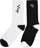 Mister Tee Virgo Zodiac 2-Pack Sokken - 43/46 - Zwart/Wit