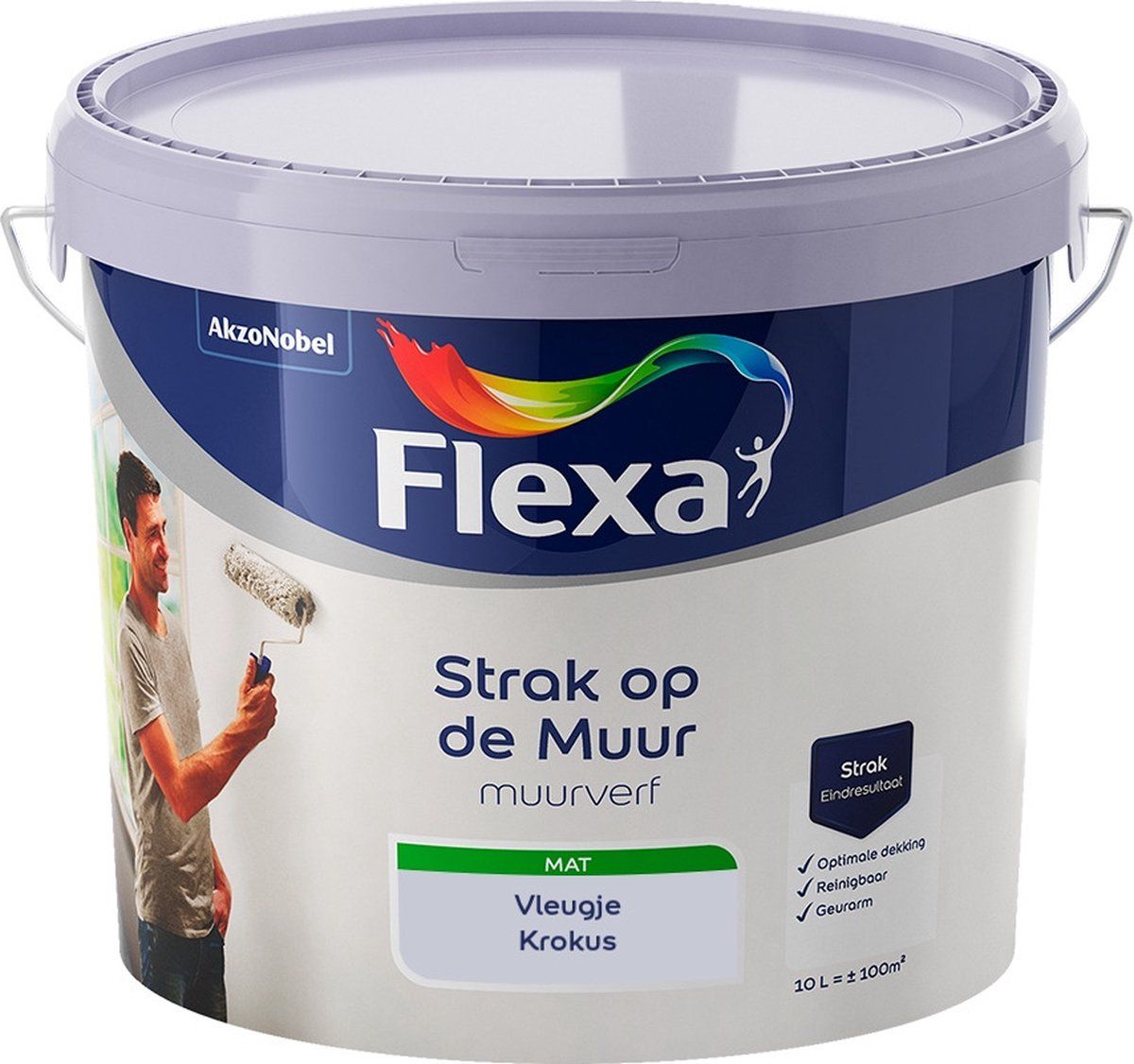 FLEXA Strak op de Muur Muurverf - Mat - Mengkleur - Vleugje Krokus - 10 liter