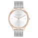 Calvin Klein Twee-hand quartz uurwerk horloge voor vrouwen CK tijdloze collectie met roestvrij stalen armband, schakel of mesh - verkrijgbaar in zilver of roségoud, Zilver, armband
