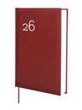 Finocam Kalender 2026, 1 dag per pagina, januari - december (12 maanden), jaarplanner 2026, gebonden, hardcover, gevoerd, Milano, bordeaux, Catalaans