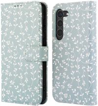 imoshion Design Bookcase voor de Samsung Galaxy S23 - Smoke Green Flowers