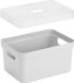 Sunware Opbergbox - mand - wit - 5 liter - kunststof - transparante deksel - 25 x 18 x 12 cm
