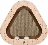 Trixie Krabplank Karton - Driehoekig Hartjes Design met Speelballen - Abrikoos - 36x36x5 cm