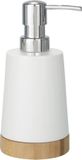 Wenko Zeepdispenser 330 Ml Bamboe/keramiek Wit/naturel