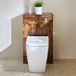 Hudson Reed Meuble WC avec cuvette Sandford - Chêne foncé - 50 cm - Bouton de chasse d'eau chromé - Cluo