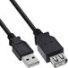 InLine USB 2.0 Verlengkabel, Stekker/Contactdoos, Type A, Zwart, 2m