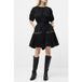 French Connection Alexis Coton Mini Robe Plissée Noir Taille : 10